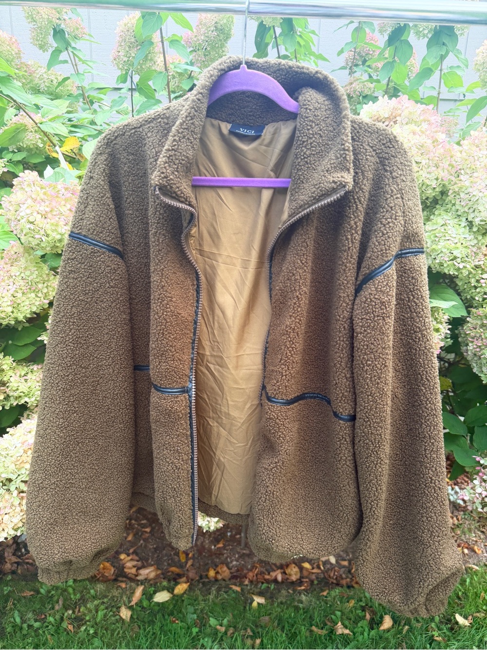 Vici Men’s Brown Sherpa Puffer Jacket